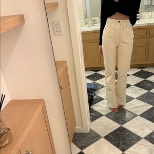 Khaite Isabella Cream Jeans in size 25
